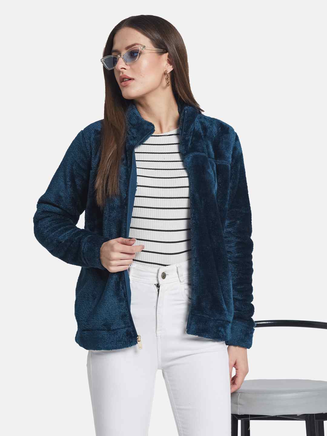 METTLE Women Long Sleeves Front-Open Sweatshirt