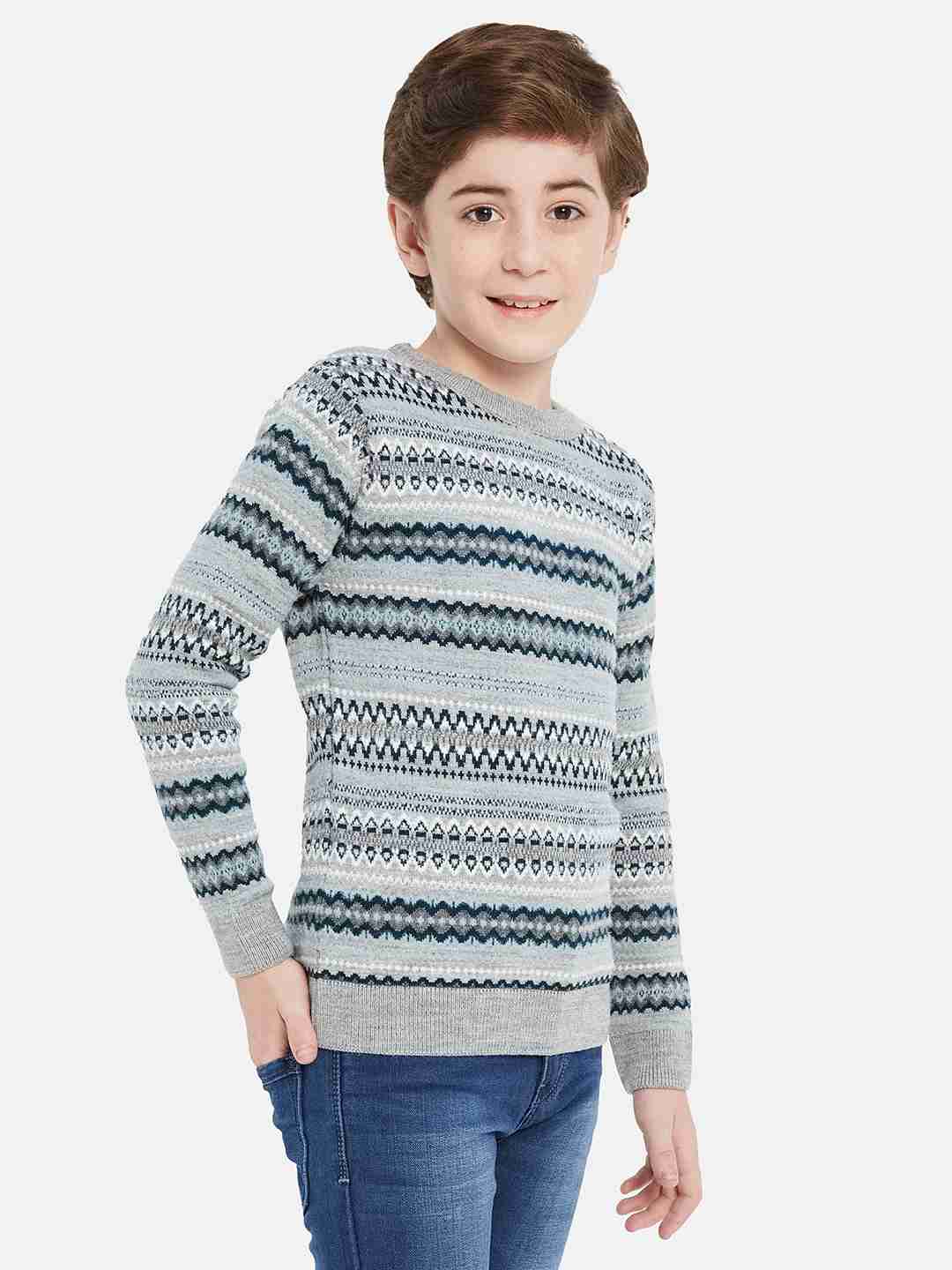 Octave Boys Self Design Pullover Sweater