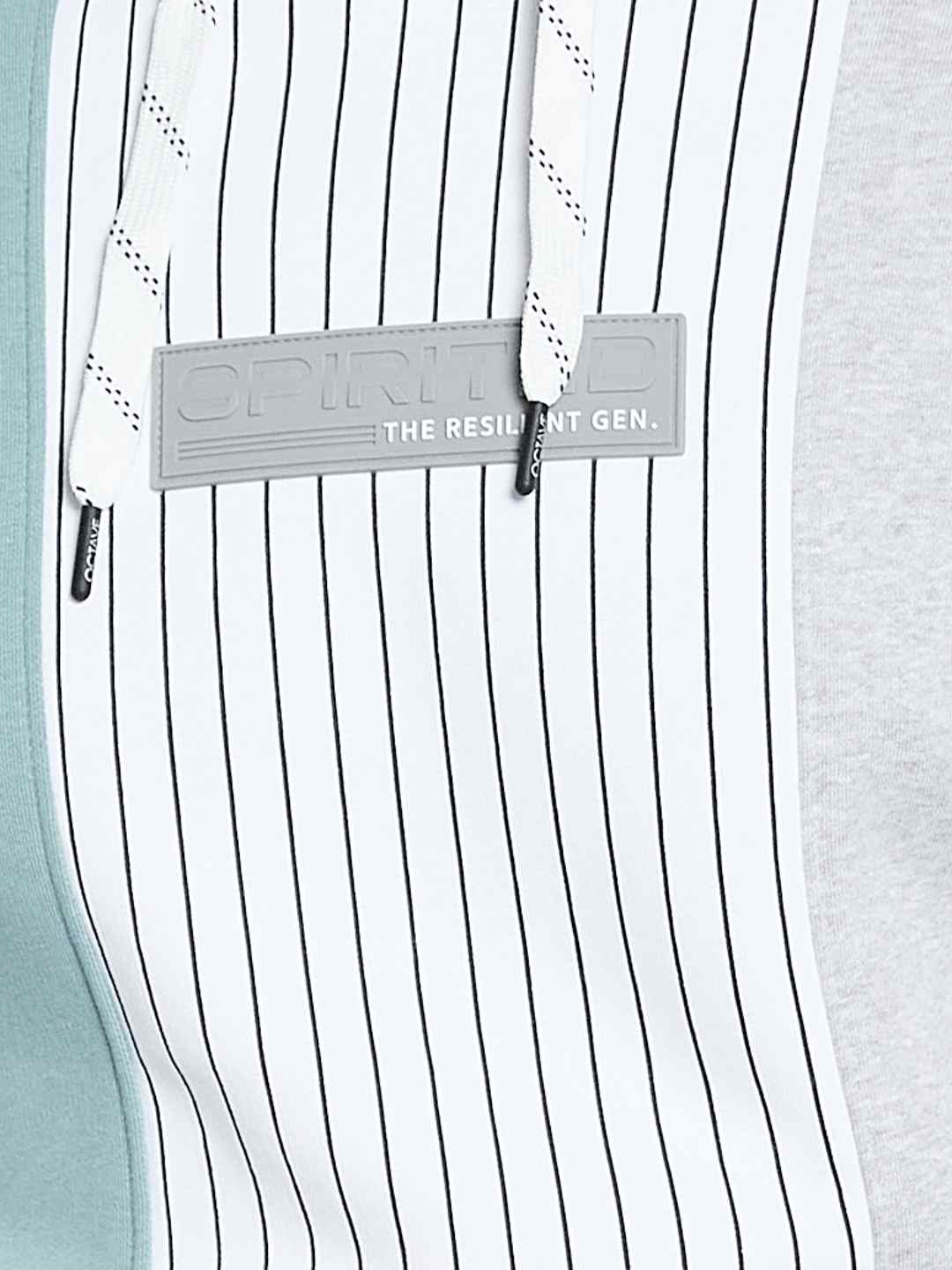 Octave Men Colourblocked Hooded Sweatshirt