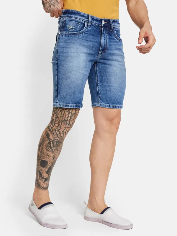 Octave Men Washed Cotton Denim Shorts