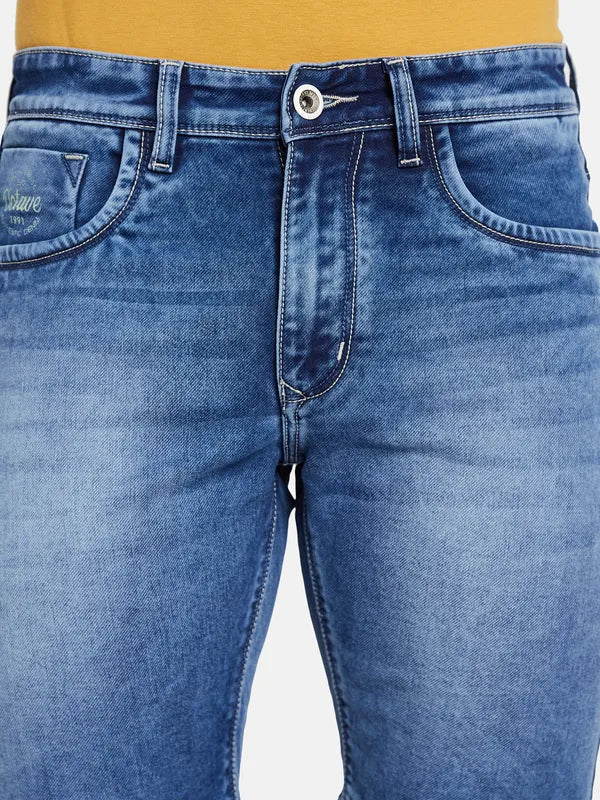 Octave Men Washed Cotton Denim Shorts