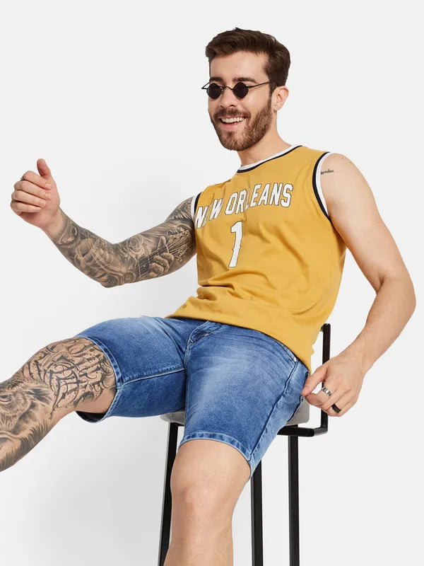 Octave Men Washed Cotton Denim Shorts