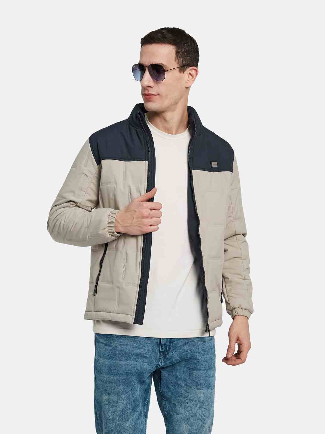 METTLE Men Colourblocked Padded Jacket