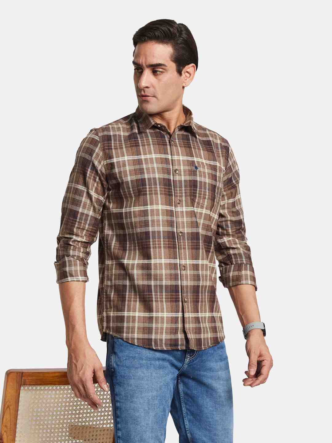 METTLE Men Multi Stripes Opaque Striped Casual Shirt