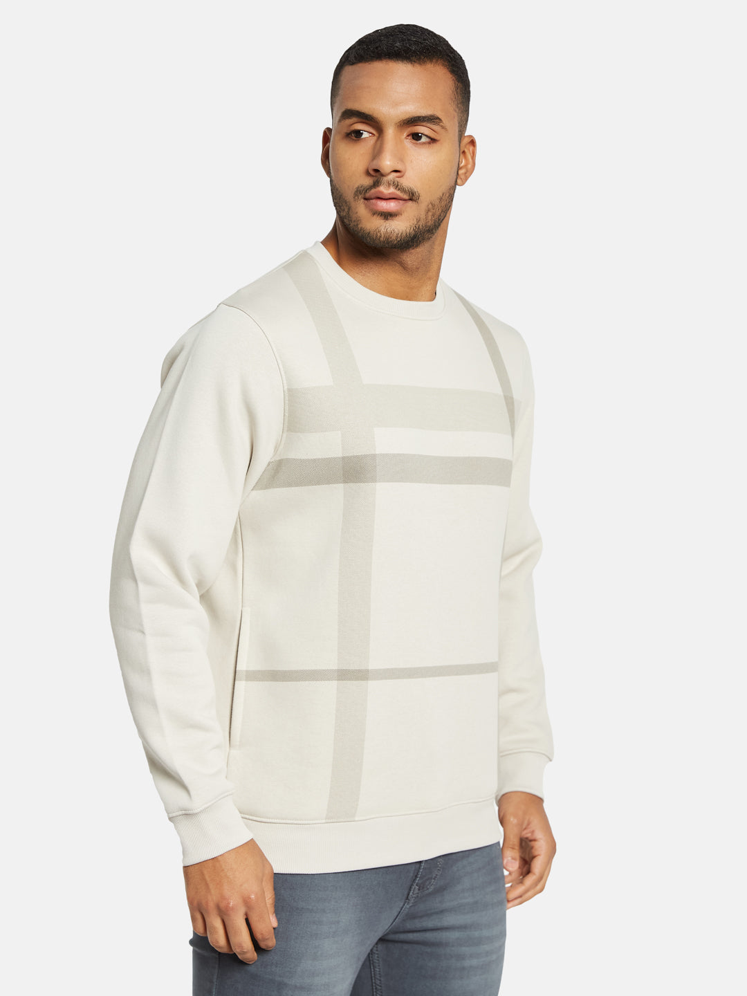 Octave Men Striped Sweatshirt