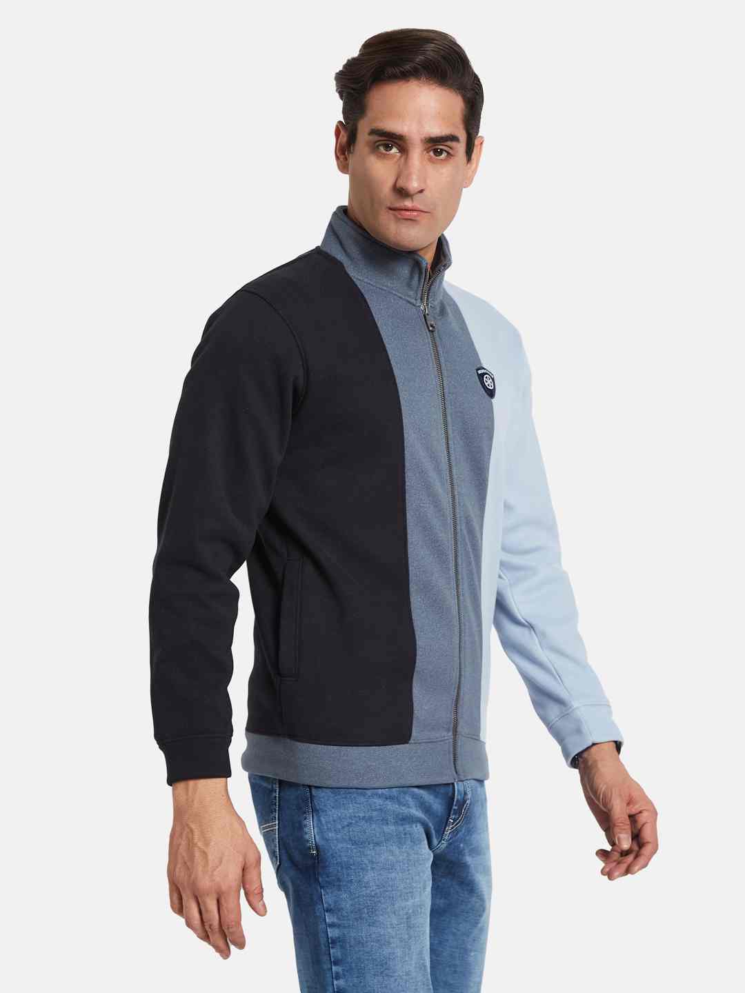 Octave Men Colourblocked Long Sleeves Sweatshirt