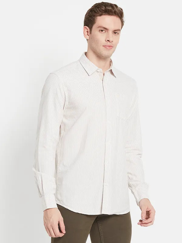Men Peach-Coloured Casual Shirt
