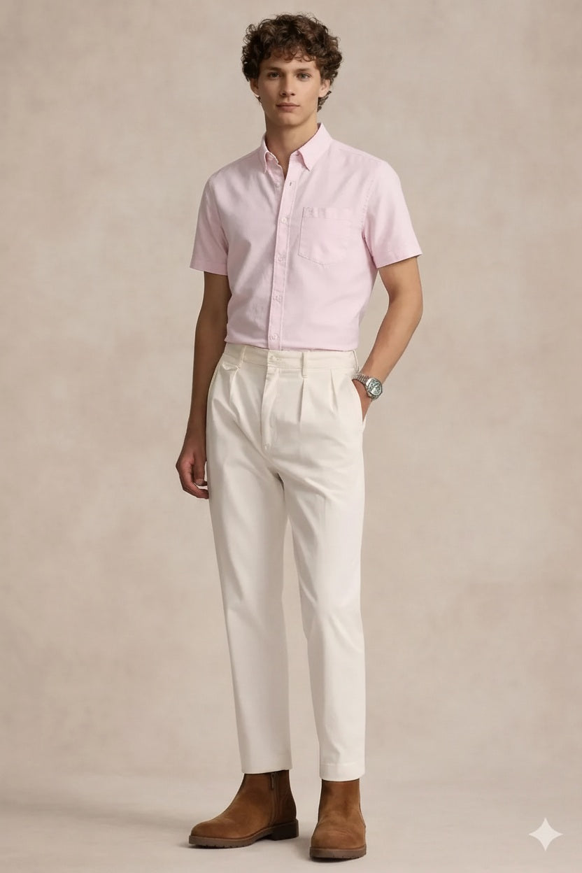 Men Polo Neck Solid Casual Shirt