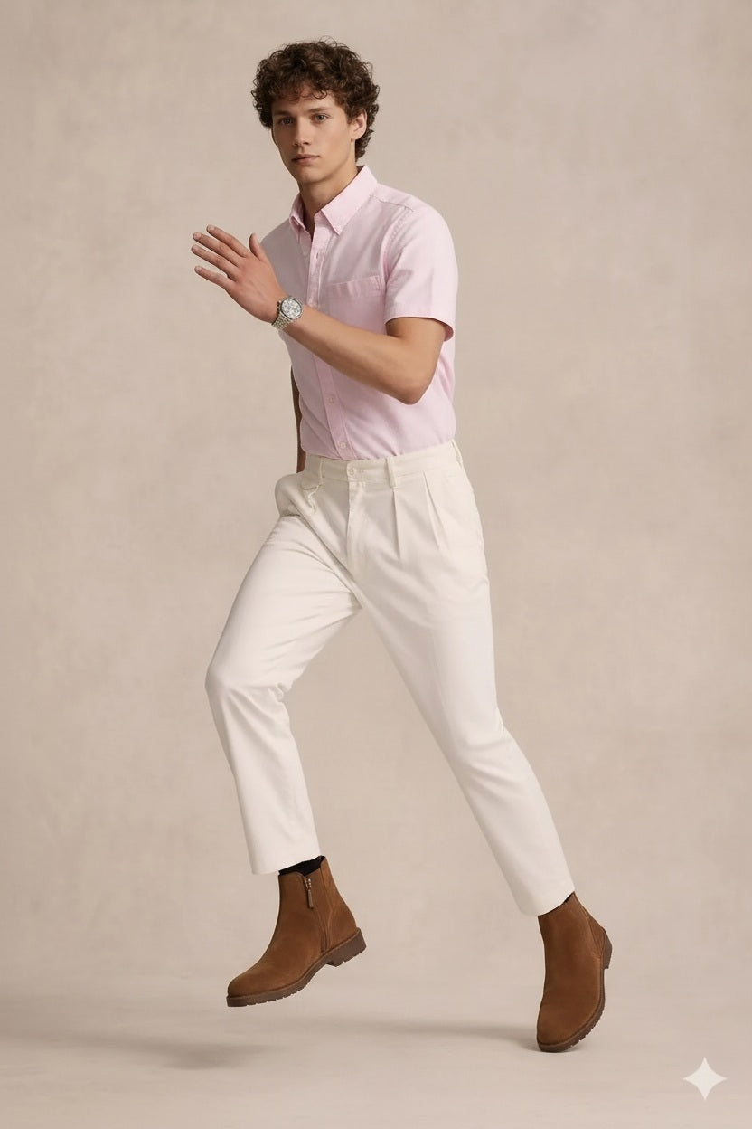 Men Polo Neck Solid Casual Shirt