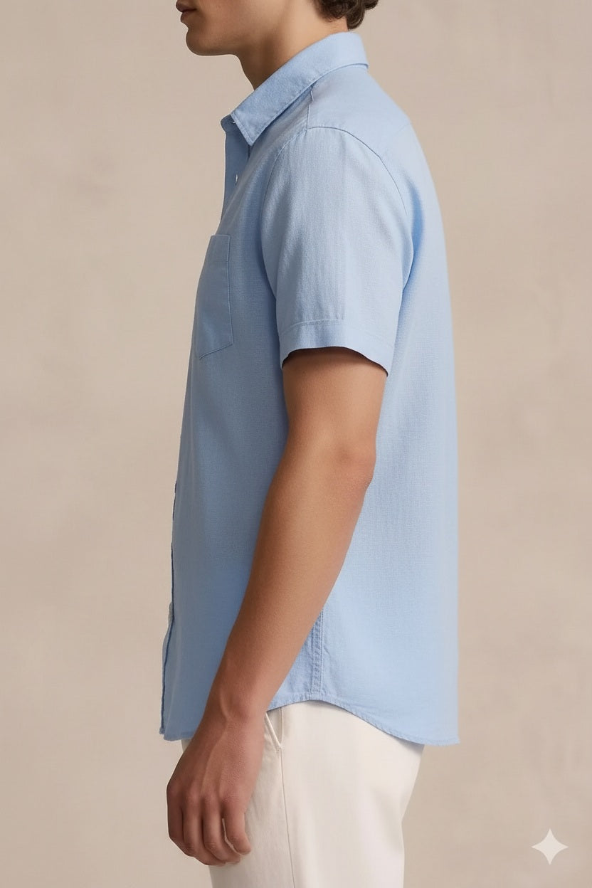 Men Polo Neck Solid Casual Shirt