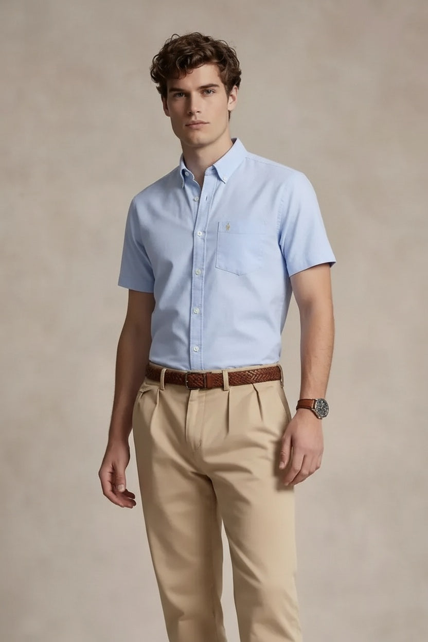 Men Polo Neck Solid Casual Shirt