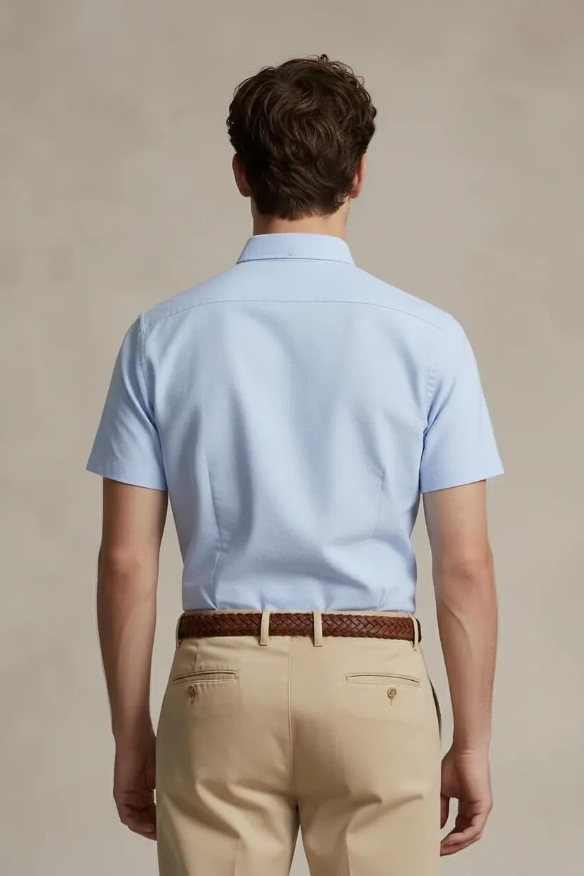 Men Polo Neck Solid Casual Shirt