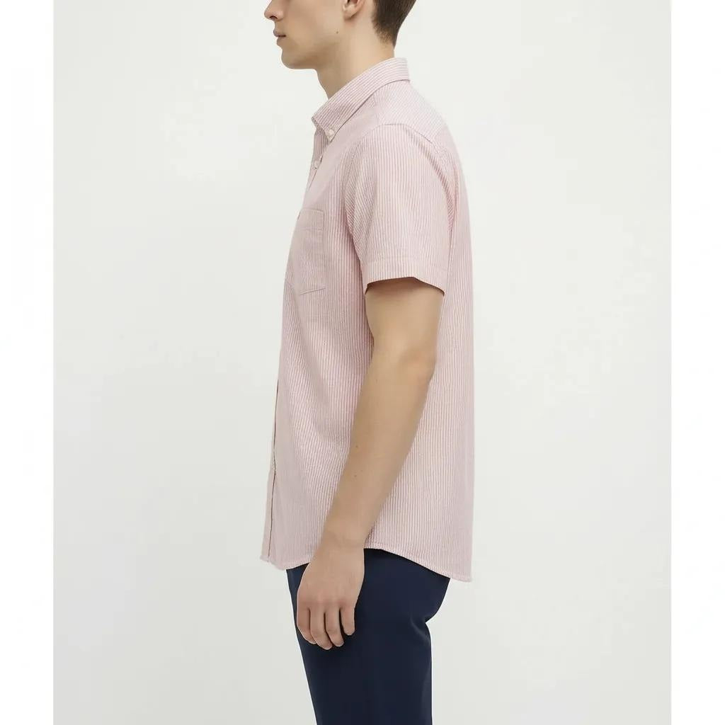 Men Pink Solid Polo Neck Shirt
