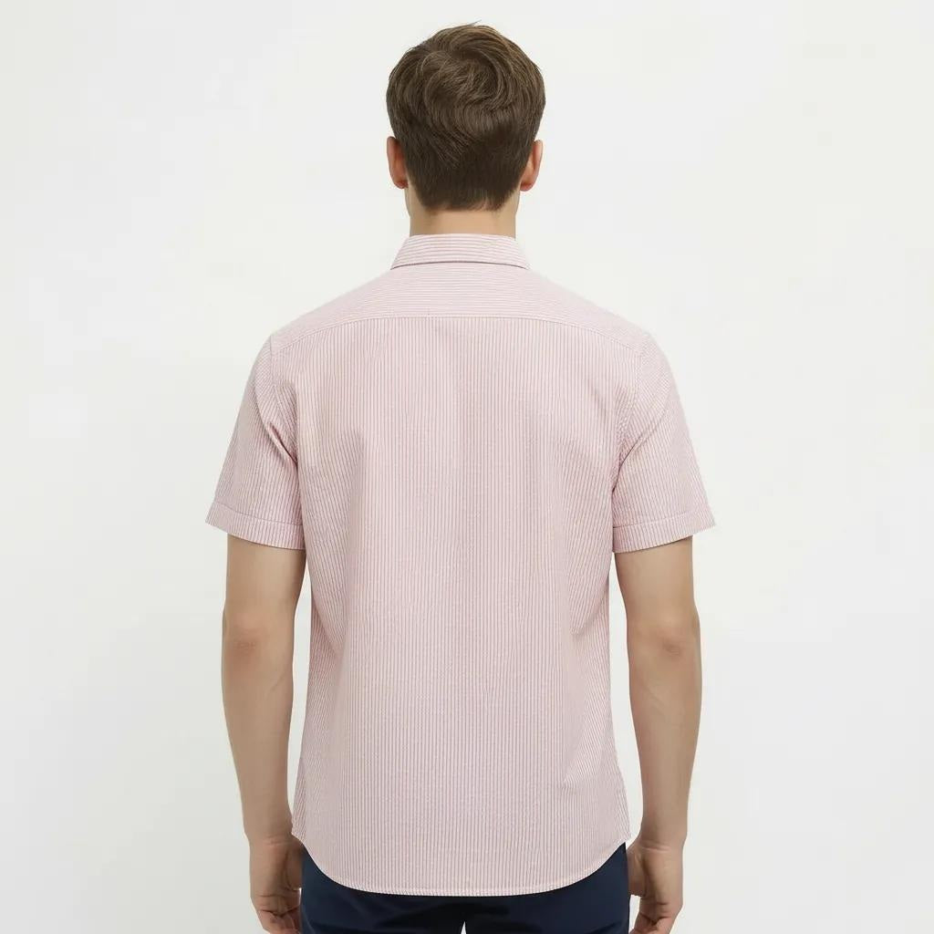 Men Pink Solid Polo Neck Shirt