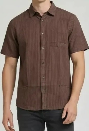 Men Espresso Striped Casual Shirt