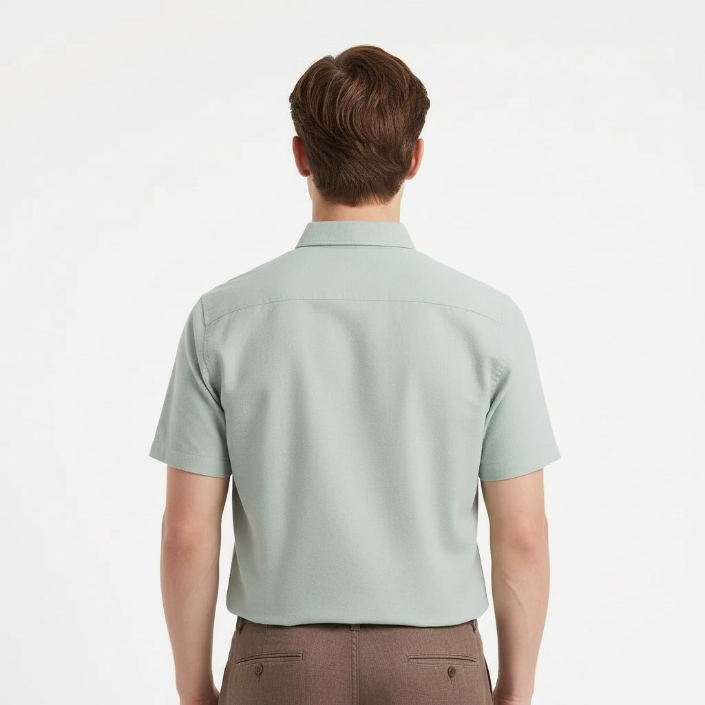 Men Polo Neck Solid Casual Shirt