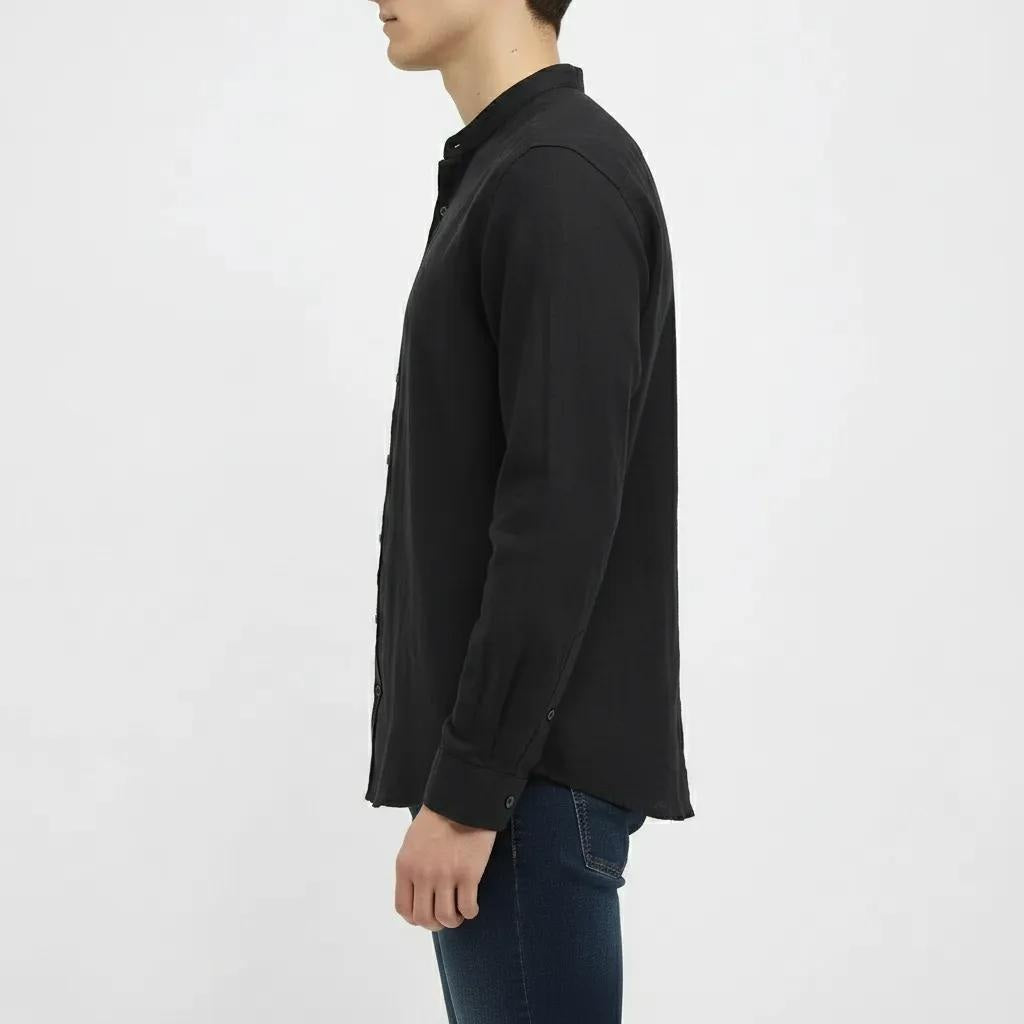 Men Polo Neck Solid Casual Shirt