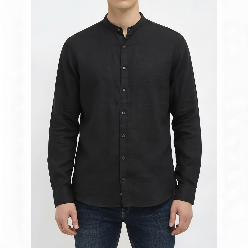 Men Polo Neck Solid Casual Shirt