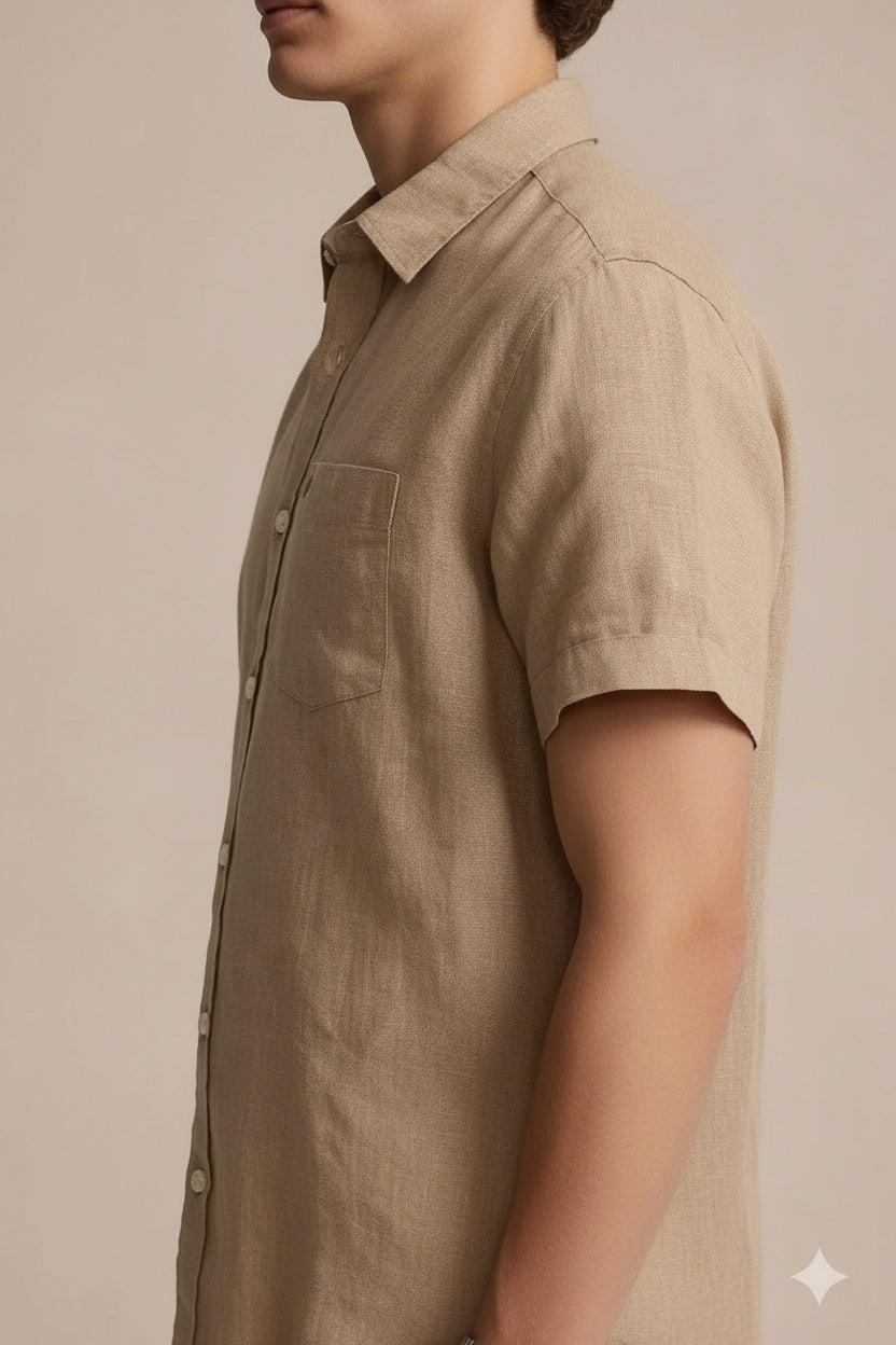 Men Polo Neck Solid Casual Shirt