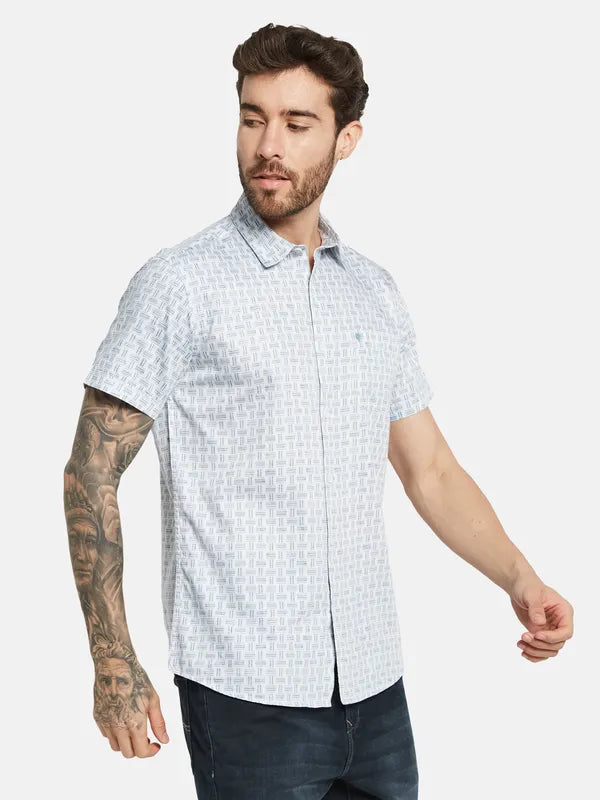 Mettle Opaque Printed Cotton Casual Shirt