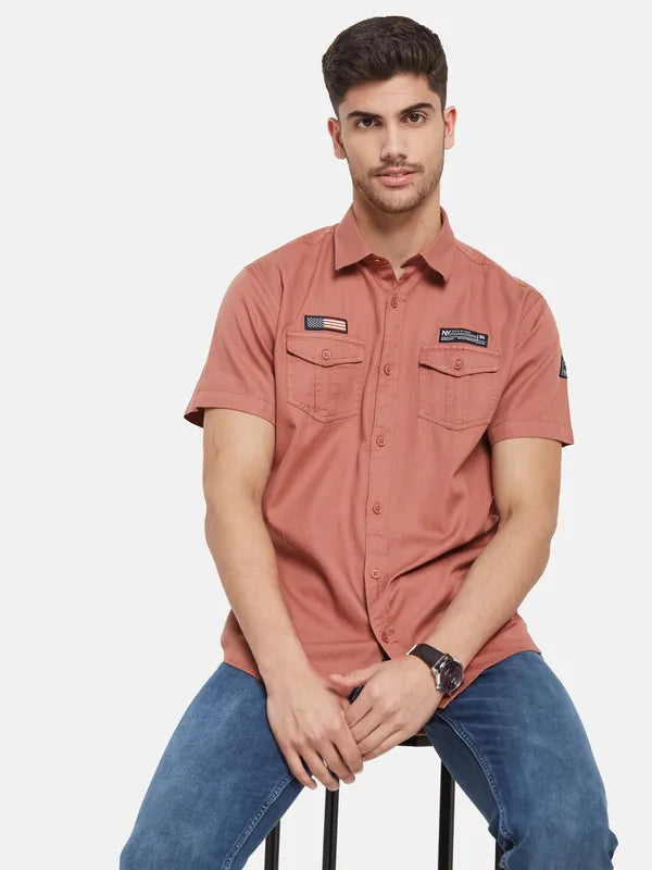Half Sleeve Shirt With Double Chest Pockets