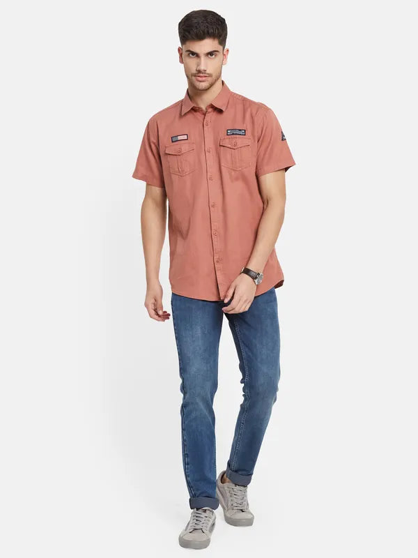 Half Sleeve Shirt With Double Chest Pockets