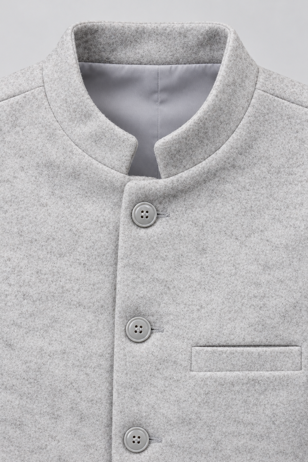 Men’s Regular Fit Nehru Waistcoat – Light Grey