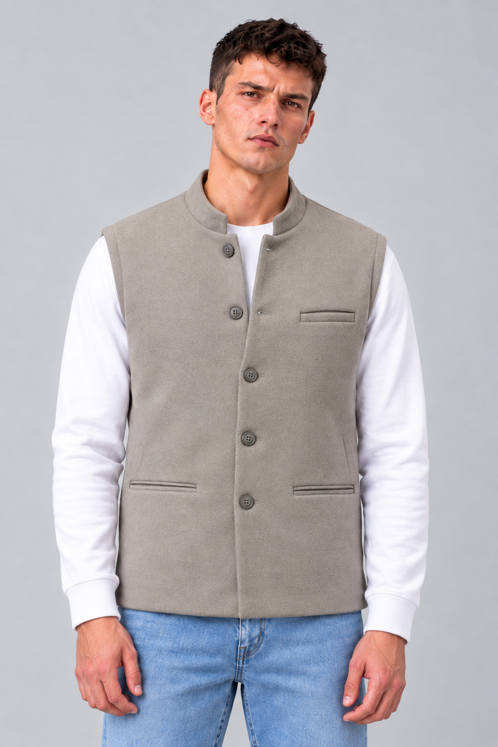 Men’s Regular Fit Waistcoat – Natural