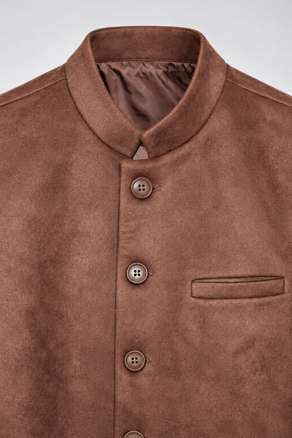 Men’s Espresso Knitted Suede Waistcoat – Regular Fit