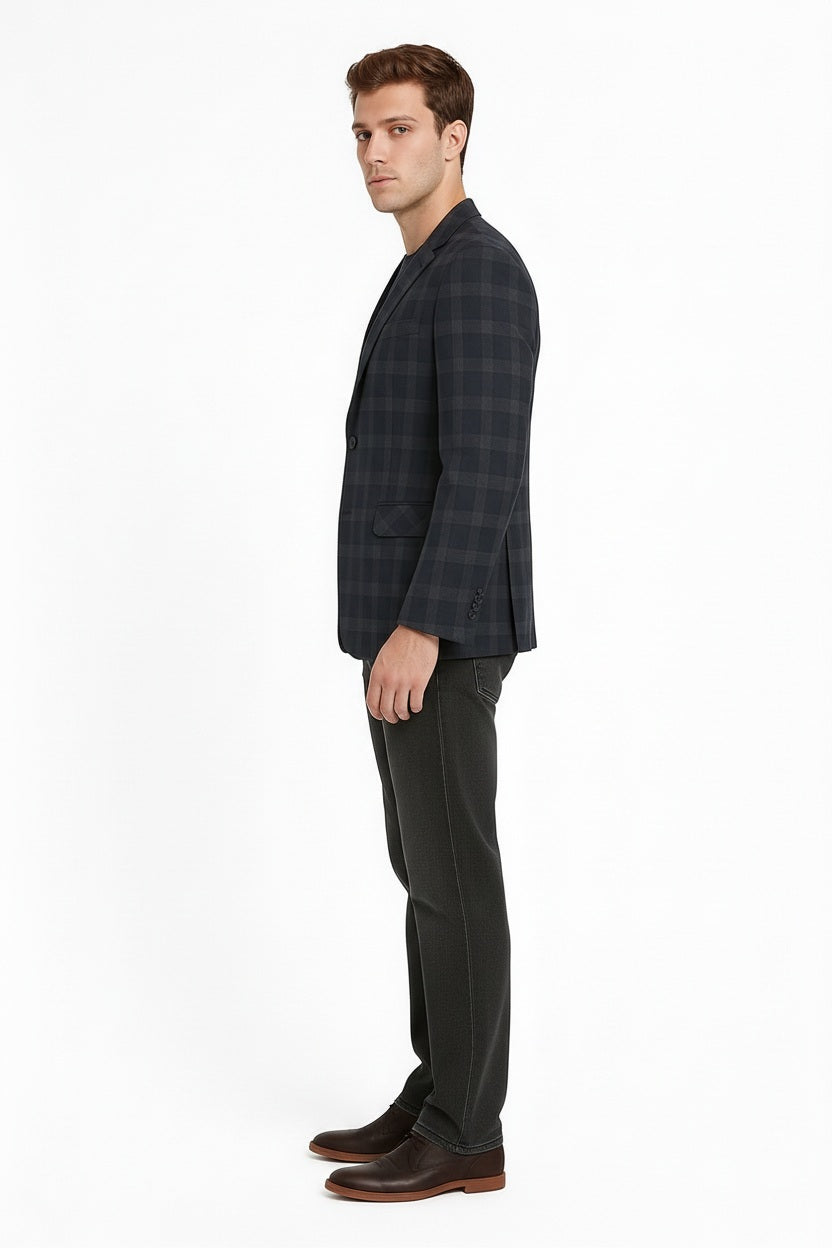 Men Checked Coat