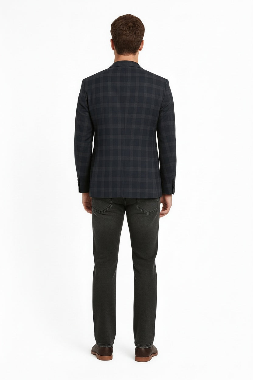 Men Checked Coat