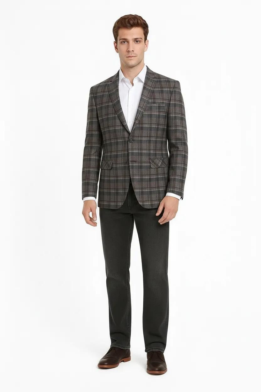 Men Checked Coat
