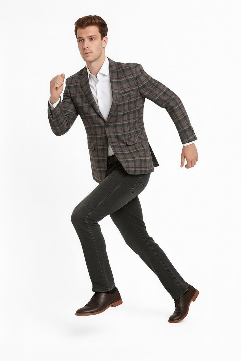 Men Checked Coat
