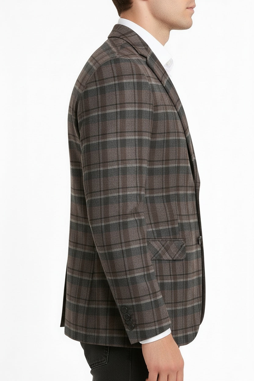 Men Checked Coat
