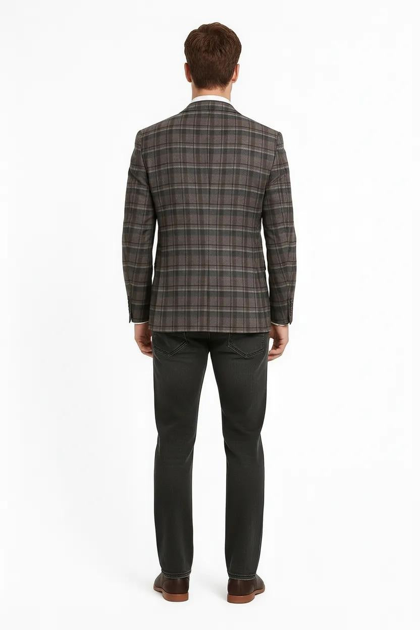 Men Checked Coat