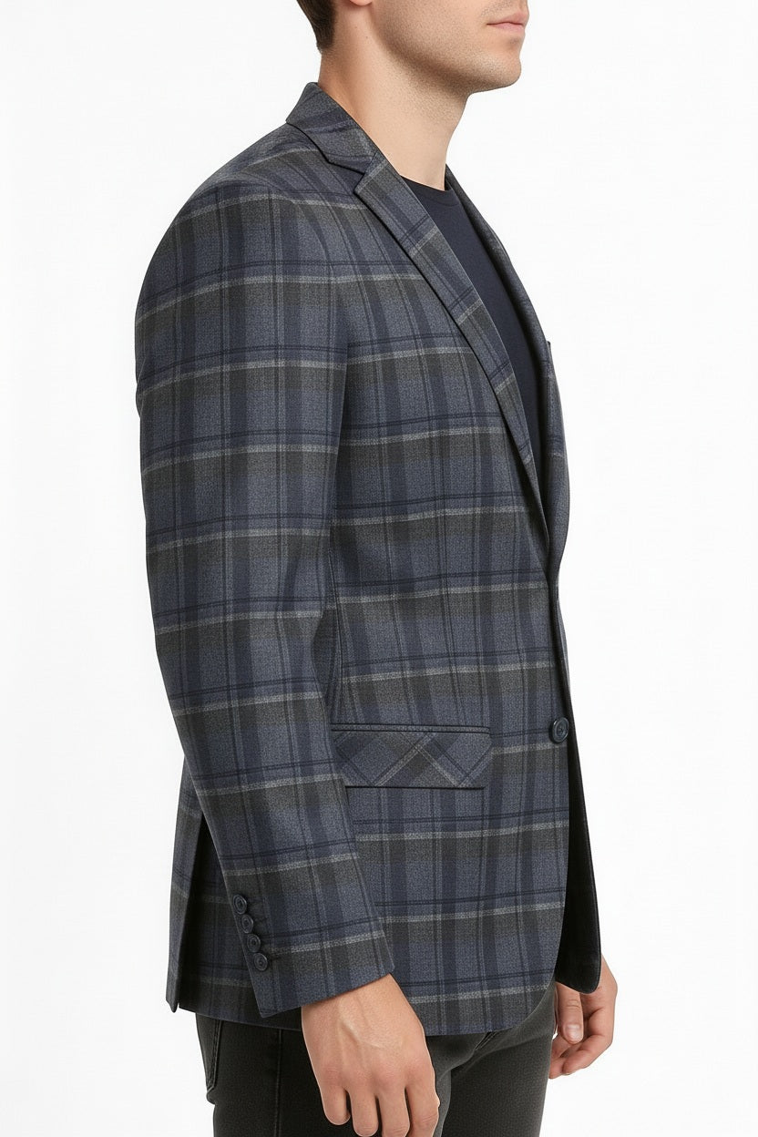 Men Checked Coat