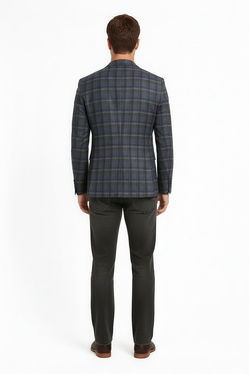 Men Checked Coat