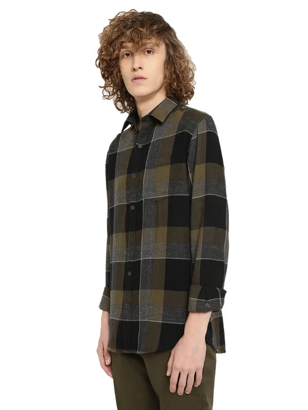 Mettle Men Tartan Checks Cotton Casual Shirt