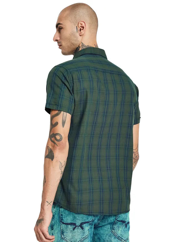 Mettle Opaque Checked Cotton Casual Shirt