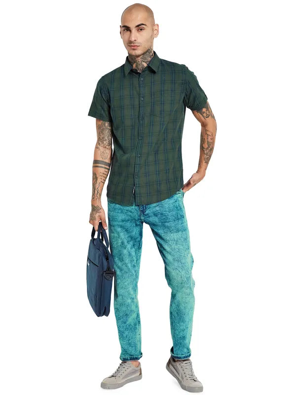 Mettle Opaque Checked Cotton Casual Shirt