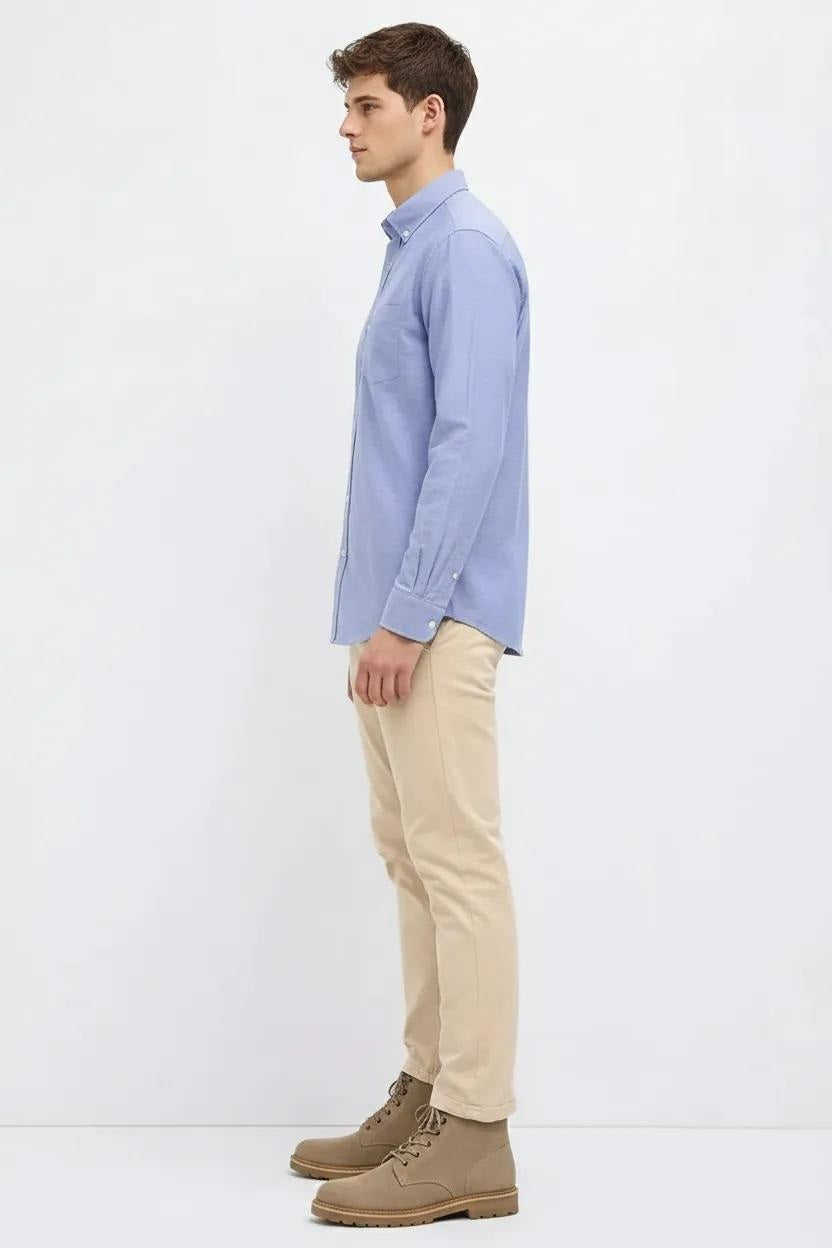 Men Polo Neck Solid Casual Shirt