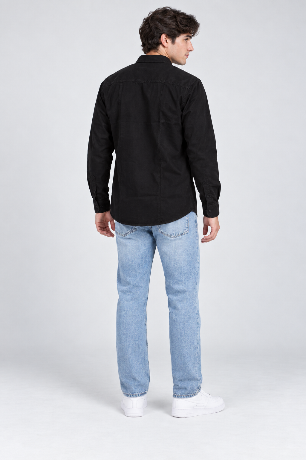 Men’s Regular Fit Corduroy Shirt – Black Full Sleeve Casual Shirt