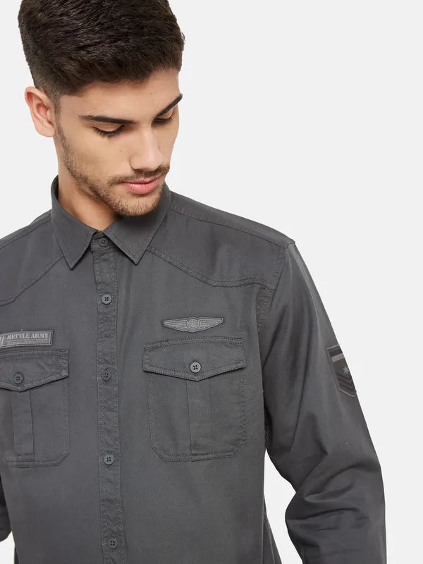 Double Chest Pocket Basic Shirt