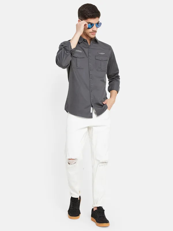 Double Chest Pocket Basic Shirt