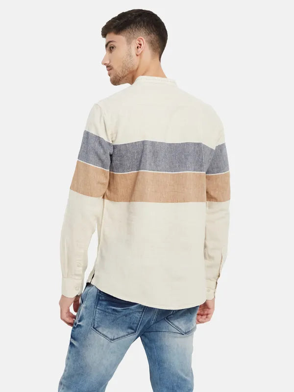 Colourblock Linen Kurta