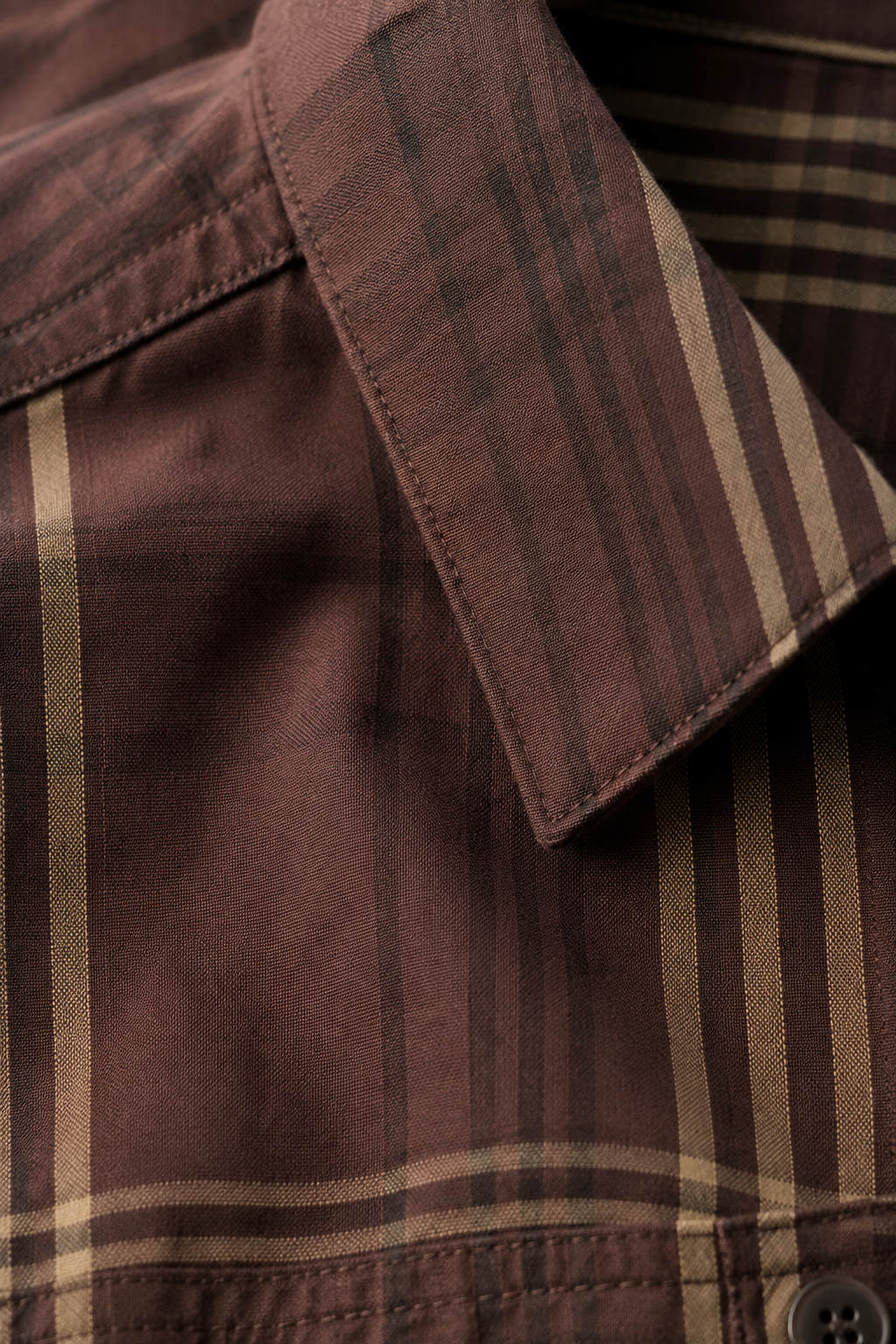 Men's Regular Fit Espresso Checked Cotton Tencel Full Sleeve Casual Shirt - M-238W26-ESPRESSO