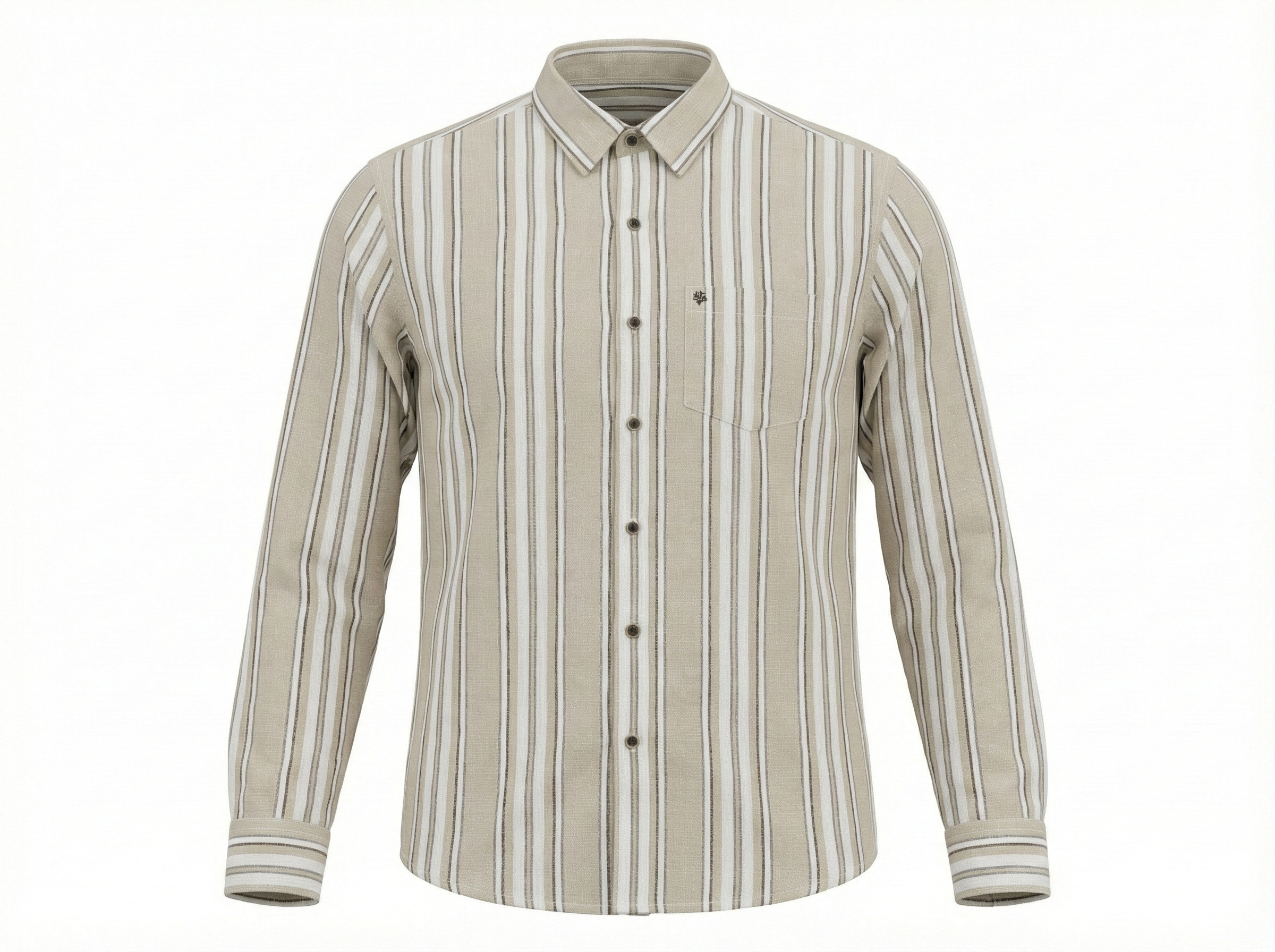 Men Striped Polo Neck Shirt