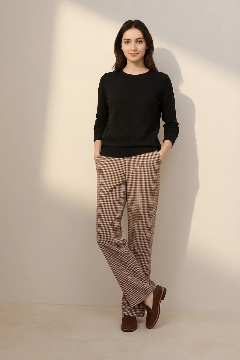 Women Solid Round Neck Sweater