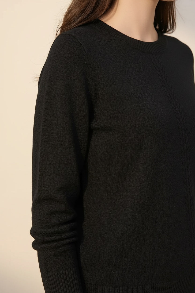 Women Solid Round Neck Sweater