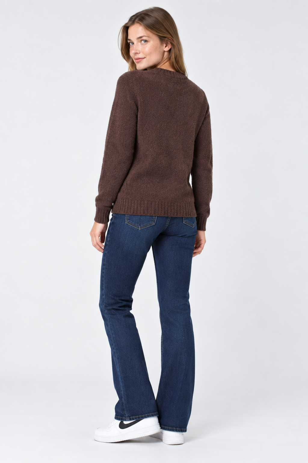 Women’s Regular Fit Knitted Sweater – Coffee Brown